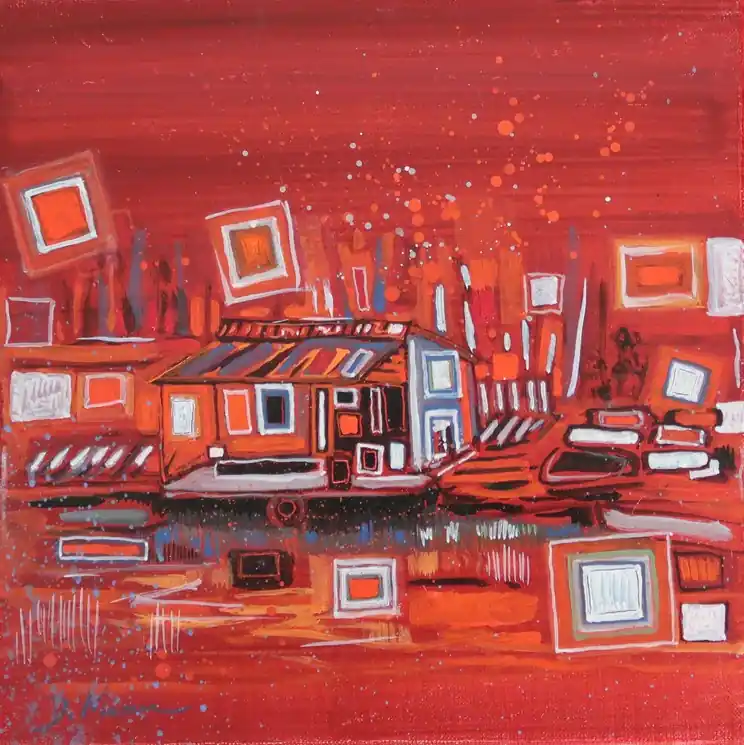 ▷ Lueurs flottantes by Denis Miau, 2020 | Oil Painting for Sale Trusted Brand