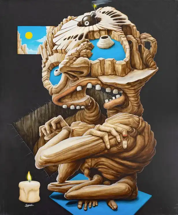 ▷ Blast - série portrait onirique et surréalisme by Samuel Boudaud, 2023 | Acrylic Painting In Demand