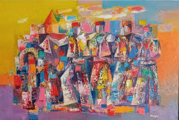 Authentic ▷ Armenian Kochari Dance by Hayk Miqayelyan, 2024 | Oil Painting for Sale