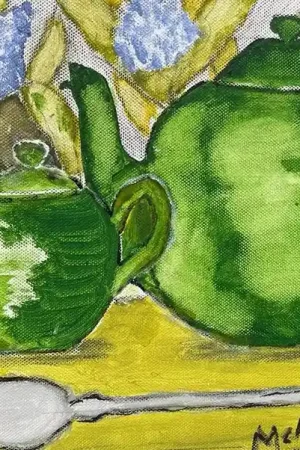 ▷ ....they are coming for tea!! by Mela, 2023 | Acrylic Painting Free Returns