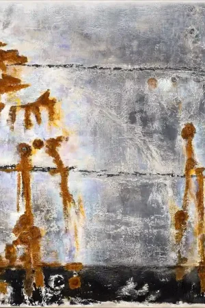 ▷ "La rouille et les bateaux" acrylique oxydation châssis lin livré caisse en bois coût coûtant by Emmanuelle Vroelant, 2015 | Copper Paintings Budget