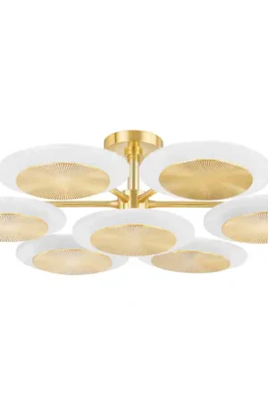 Reduced Price Topaz LED 38 inch Vintage Polished Brass Chandelier Ceiling Light