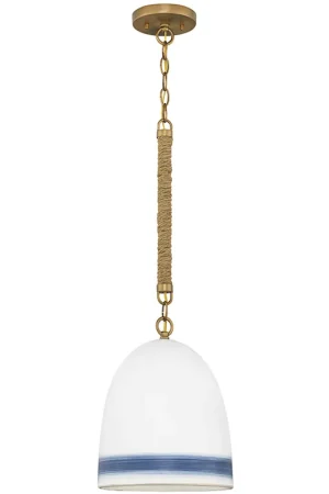 Markdown Nash 1 Light 10 inch Heirloom Brass with Navy Stripe Indoor Pendant Ceiling Light in Heirloom Brass/Navy Stripe