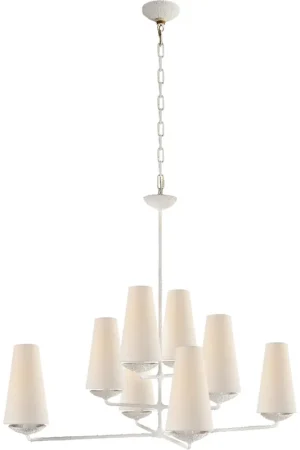 Top Rated AERIN Fontaine 8 Light 39 inch Plaster White Offset Chandelier Ceiling Light, Large