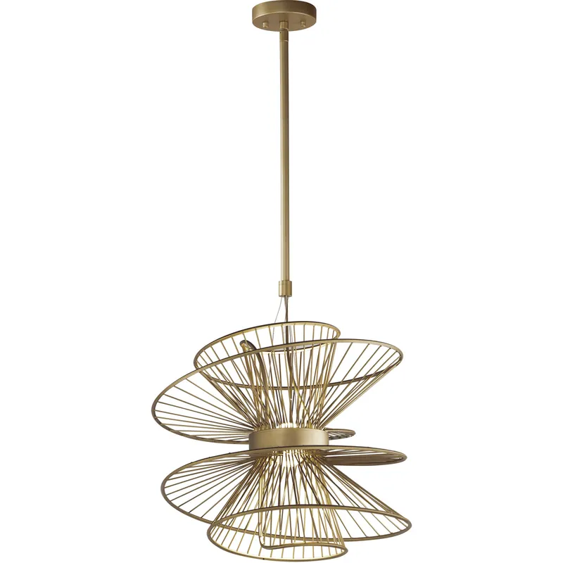Zeta Suspension Pendant Ceiling Light in Natural Aged Brass Best Choice