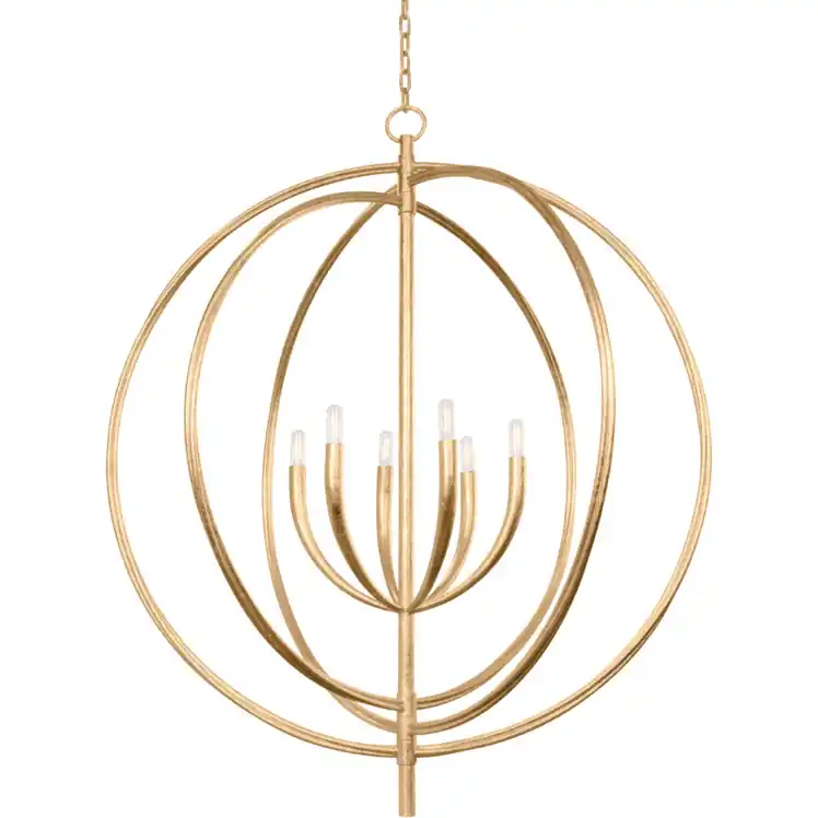 Fillea 6 Light 40 inch Vintage Gold Leaf Pendant Ceiling Light Bulk Order