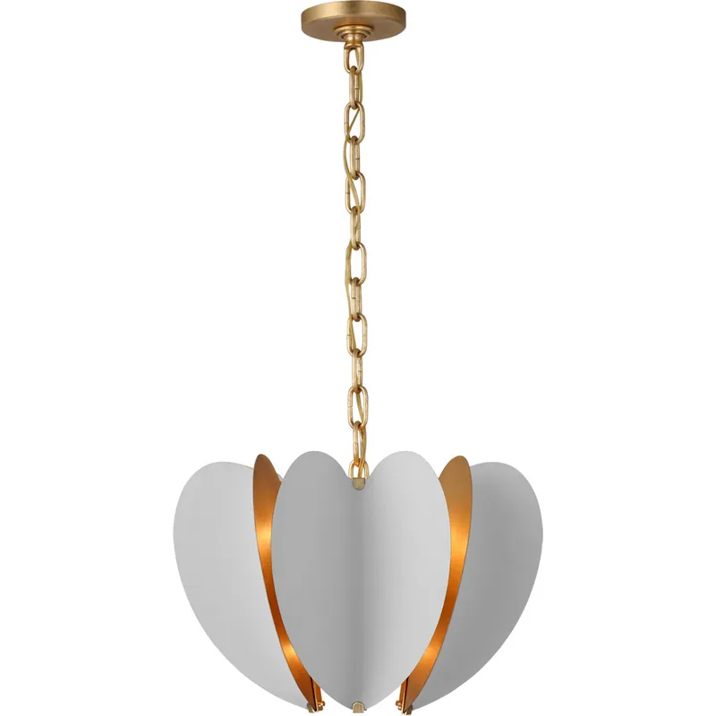 kate spade new york Danes LED 16.75 inch Matte White and Gild Chandelier Ceiling Light in White with Gild, Small Professional Grade