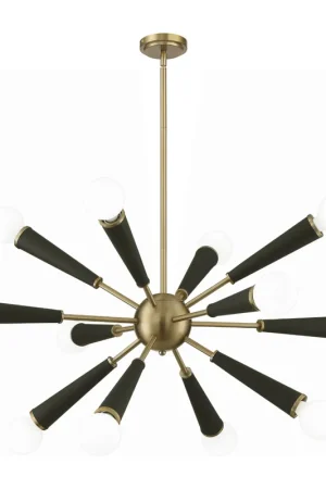 Zodiac 12 Light 34 inch Aged Brass Chandelier Ceiling Light Buy Today