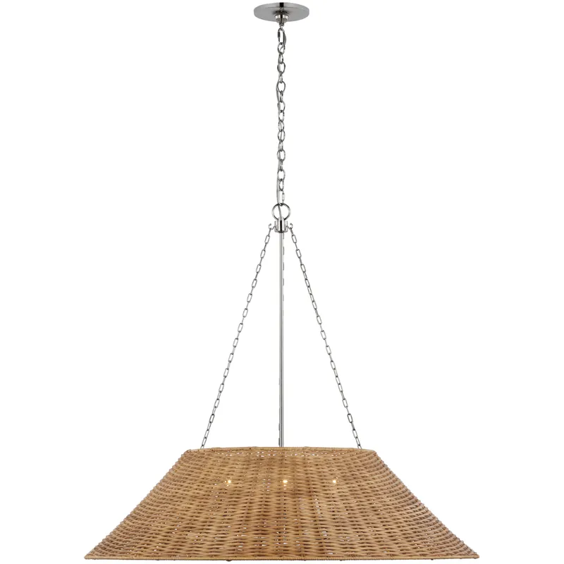 Marie Flanigan Corinne LED 36.25 inch Polished Nickel Woven Hanging Shade Ceiling Light, Extra Large Factory Price
