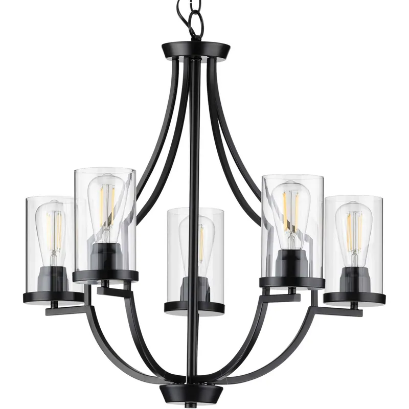 Lassiter 5 Light 26 inch Matte Black Chandelier Ceiling Light Exclusive