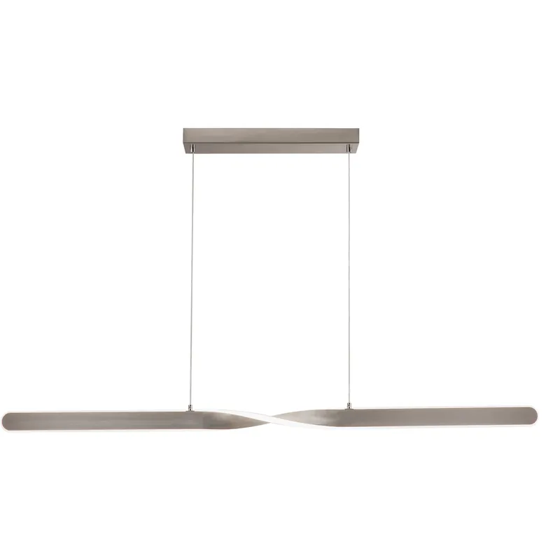 Save Now Twist 2 Light 48 inch Satin Nickel Linear Pendant Ceiling Light