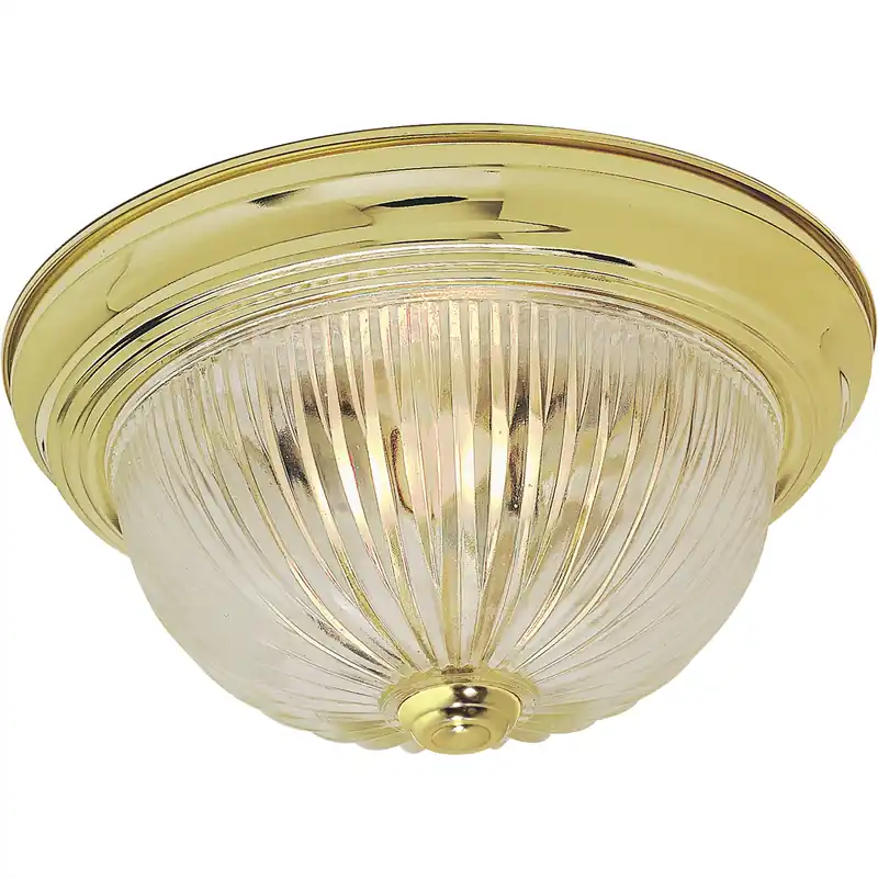 Crafted Brentwood 2 Light 13 inch Polished Brass Flush Mount Ceiling Light