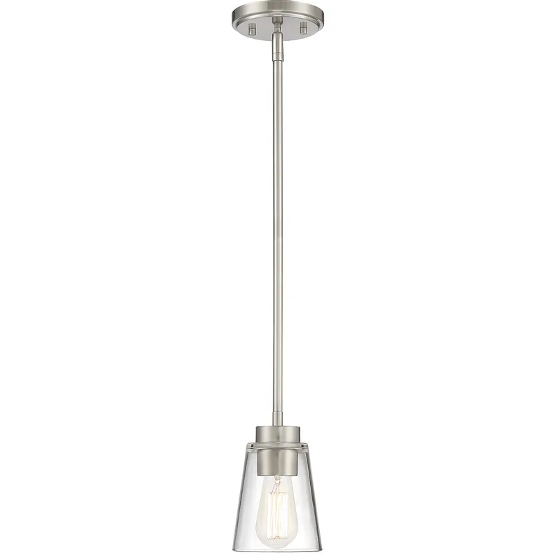 Calhoun 1 Light 5 inch Satin Nickel Mini-Pendant Ceiling Light, Essentials Luxury
