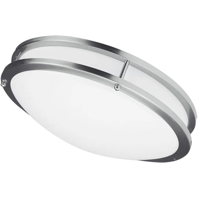 Authentic Transitional LED 16 inch Satin Chrome Flush Mount Ceiling Light