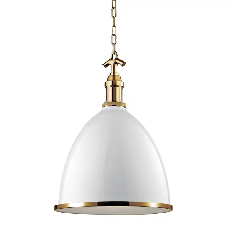 Time-Limited Viceroy 1 Light 16.75 inch White / Aged Brass Pendant Ceiling Light