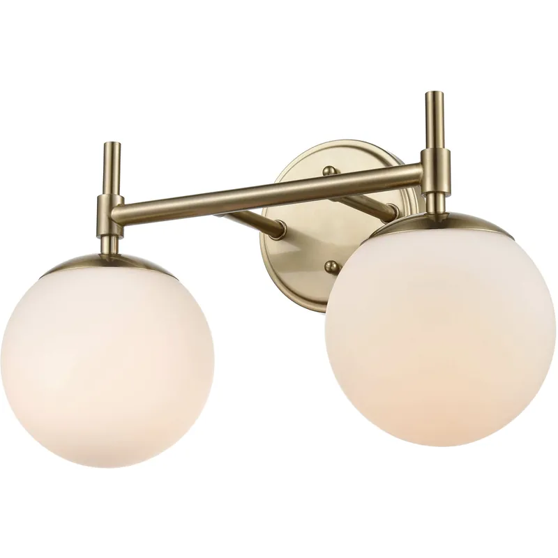 None 2 Light 15.5 inch Modern Gold Bathroom Vanity Light Wall Light Warranty Included