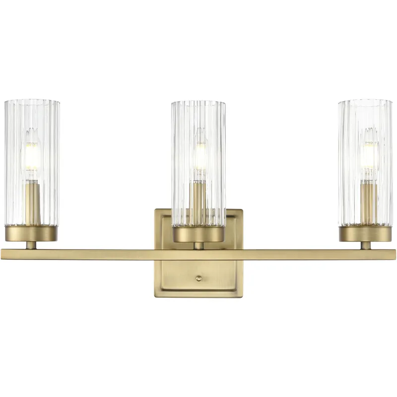 Free Delivery Iversen 3 Light 21 inch Vintage Brass Bathroom Vanity Light Wall Light