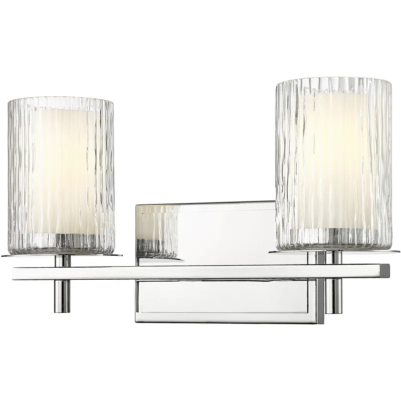 Professional Grade Grayson 2 Light 16 inch Chrome Vanity Wall Light