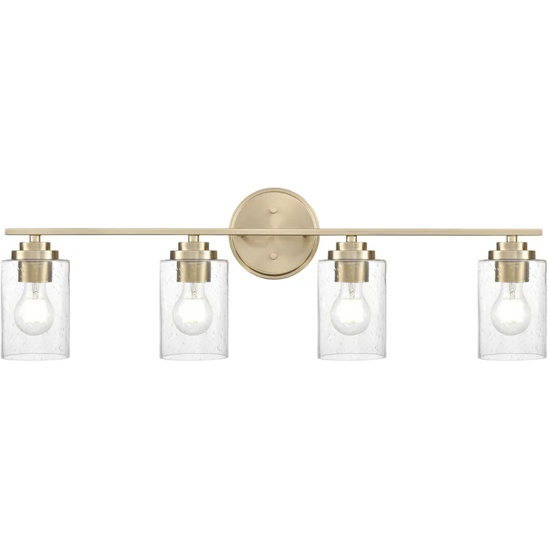 High Quality Moven 4 Light 31 inch Modern Gold Bathroom Vanity Light Wall Light