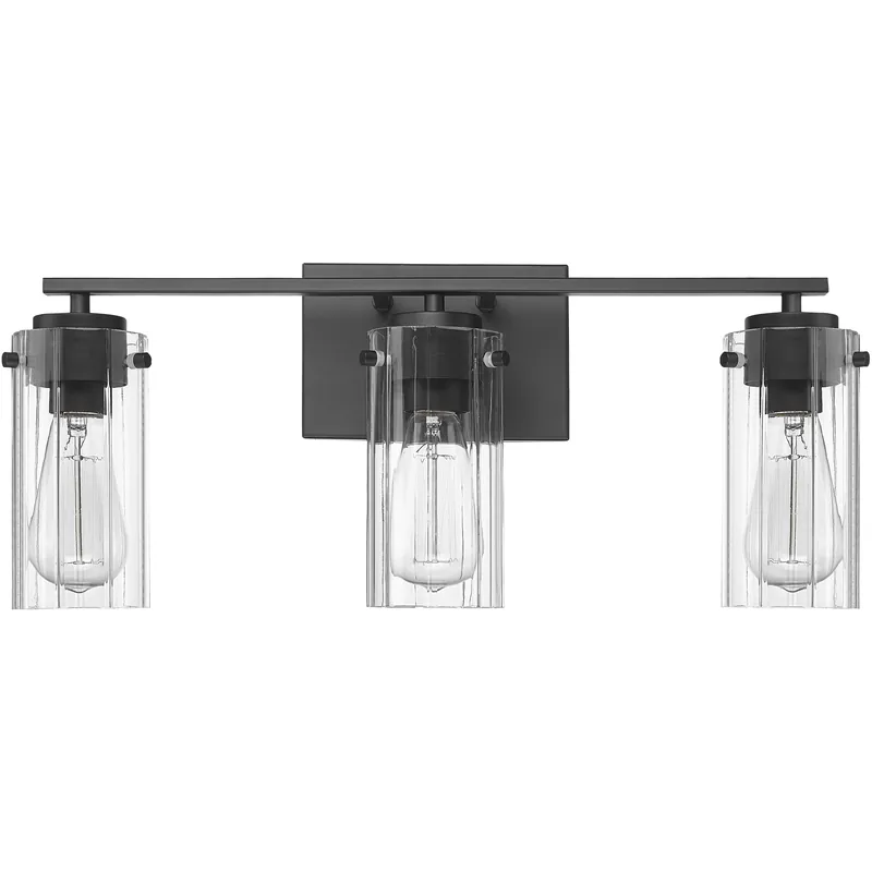 Original Serena 3 Light 21.5 inch Matte Black Bathroom Vanity Light Wall Light