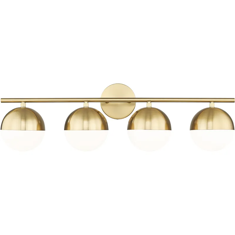 Realm Sphere 4 Light 32.25 inch Modern Gold Bath Vanity Wall Light Money Back Guarantee