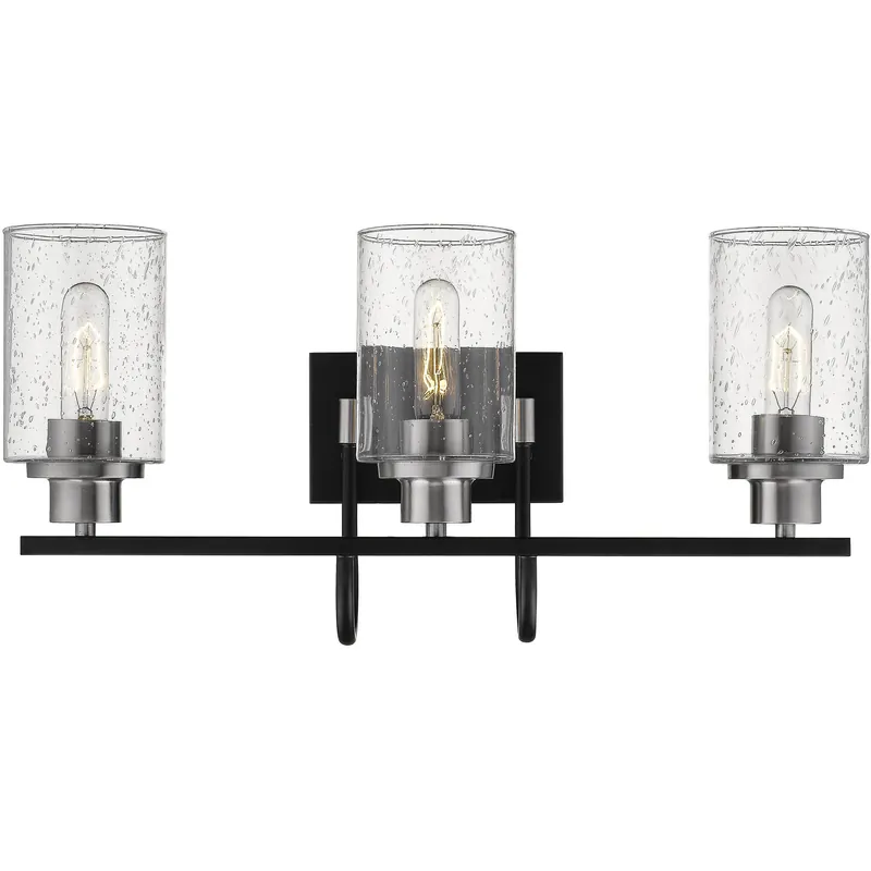 Clifton 3 Light 23.25 inch Matte Black/Brushed Nickel Bathroom Vanity Light Wall Light Holiday Sale