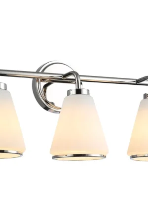 Zoey 3 Light 22 inch Polished Nickel Bathroom Vanity Wall Light Money Back Guarantee
