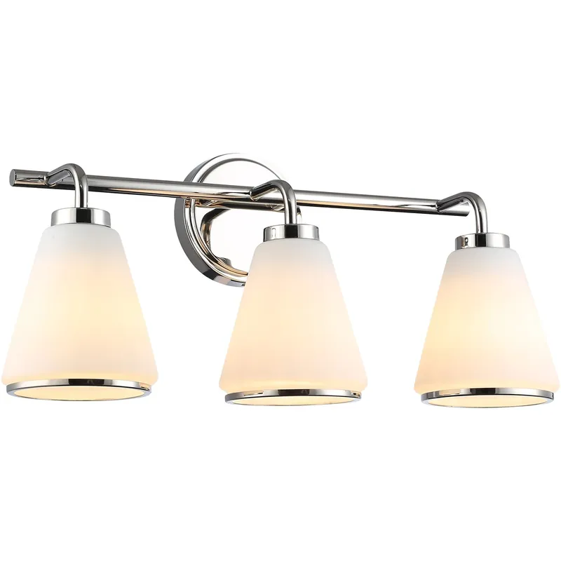 Zoey 3 Light 22 inch Polished Nickel Bathroom Vanity Wall Light Money Back Guarantee