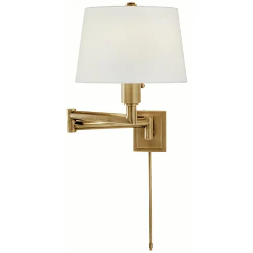 Don’t Miss Out Visual Comfort Signature Collection Chapman & Myers Chunky Antique-Burnished Brass Swing Arm Lamp