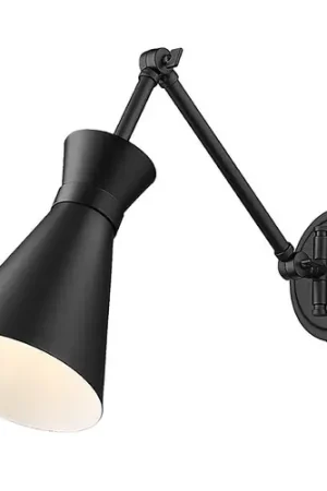 Z-Lite Soriano Matte Black Plug and Cord Wall Lamp Free Delivery
