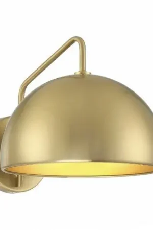 10-Inch Wide Wall Sconce in Natural Brass by Meridian Crafted
