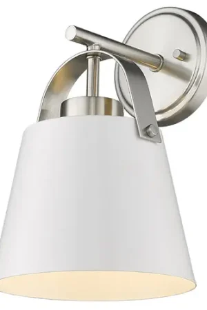 Z-Studio Matte White & Brushed Nickel Sconce by Z-Lite Time-Limited