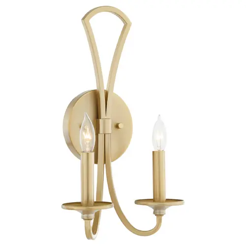 Maryse Aged Brass Sconce by Quorum Lighting Authentic