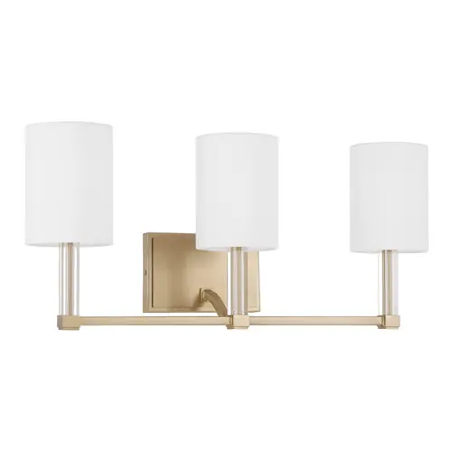 Top Rated Ingrid 3-Light Vanity Light in Matte Brass by Capital Lighting