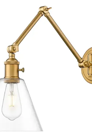 Z-Lite Gayson Rubbed Brass Plug and Cord Wall Lamp Affordable