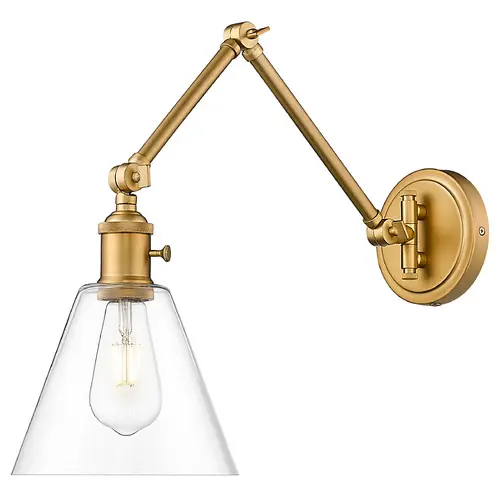 Z-Lite Gayson Rubbed Brass Plug and Cord Wall Lamp Affordable