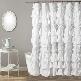 Ruffled Waterfall Shower Curtain Big Sale
