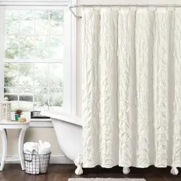 Pintuck Shower Curtain Ivory Trending