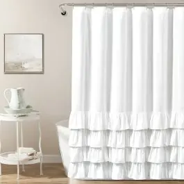 Ruffle Shower Curtain White In Demand