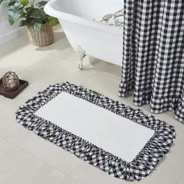 Ruffled Buffalo Plaid Bath Mat Crafted