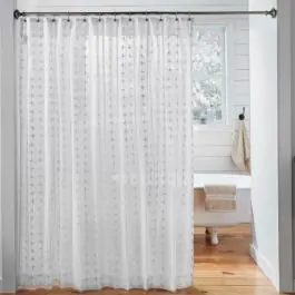 Bargain Cross Hand Embroidered Shower Curtain