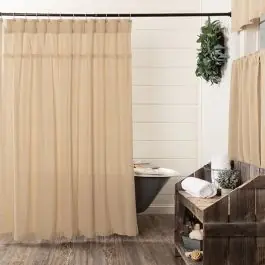Beautiful Burlap Shower Curtain Tan Direct From Manufacturer