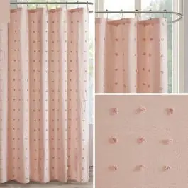 Chic Blush Pom Pom Shower Curtain Special Discount
