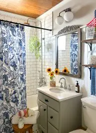 Authentic French Country Floral Pattern Shower Curtain