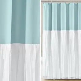 Buy Today Colorblock Tulle Skirt Shower Curtain