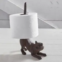 Cast Iron Cat Paper Roll Holder Luxury