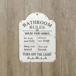 Bathroom Rules Metal Wall Sign Best Price