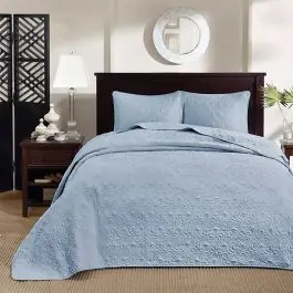 3 Piece Beautiful Blue Bedspread Set Time-Limited
