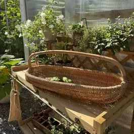 Handled Oval Rattan Basket Price Cut