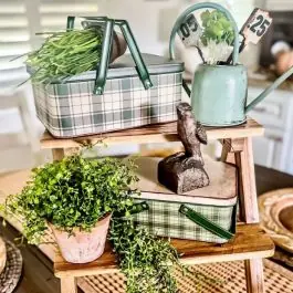 2 Piece Handled Tartan Bin Set Price Drop